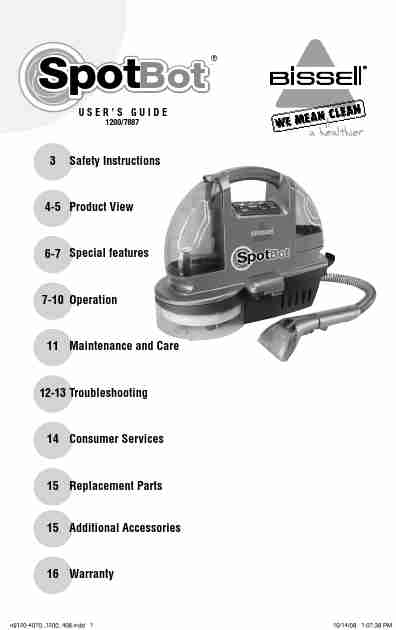Bissell Carpet Cleaner 1200, 7887-page_pdf